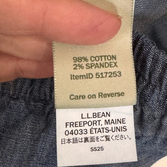 L.L. Bean Favorite Fit Drawstring Pants Size 18W Pull‎ On Cotton Chambray Casual - Picture 9 of 12